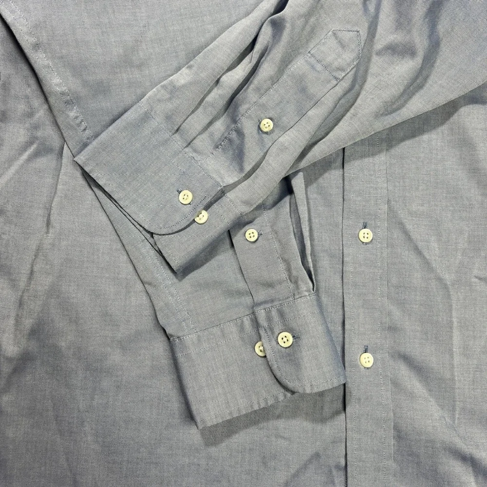 Lauren Ralph Lauren Men's‎ 17.5 32/33 Slim Fit Non Iron Button Down Shirt Blue